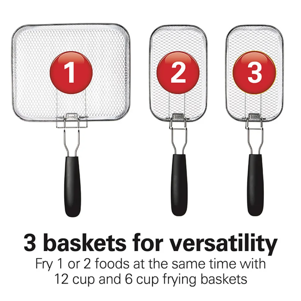 Deep Fryer, 4.5 Liters/19 Cup Oil Capacity Professional-Style with 3 Baskets