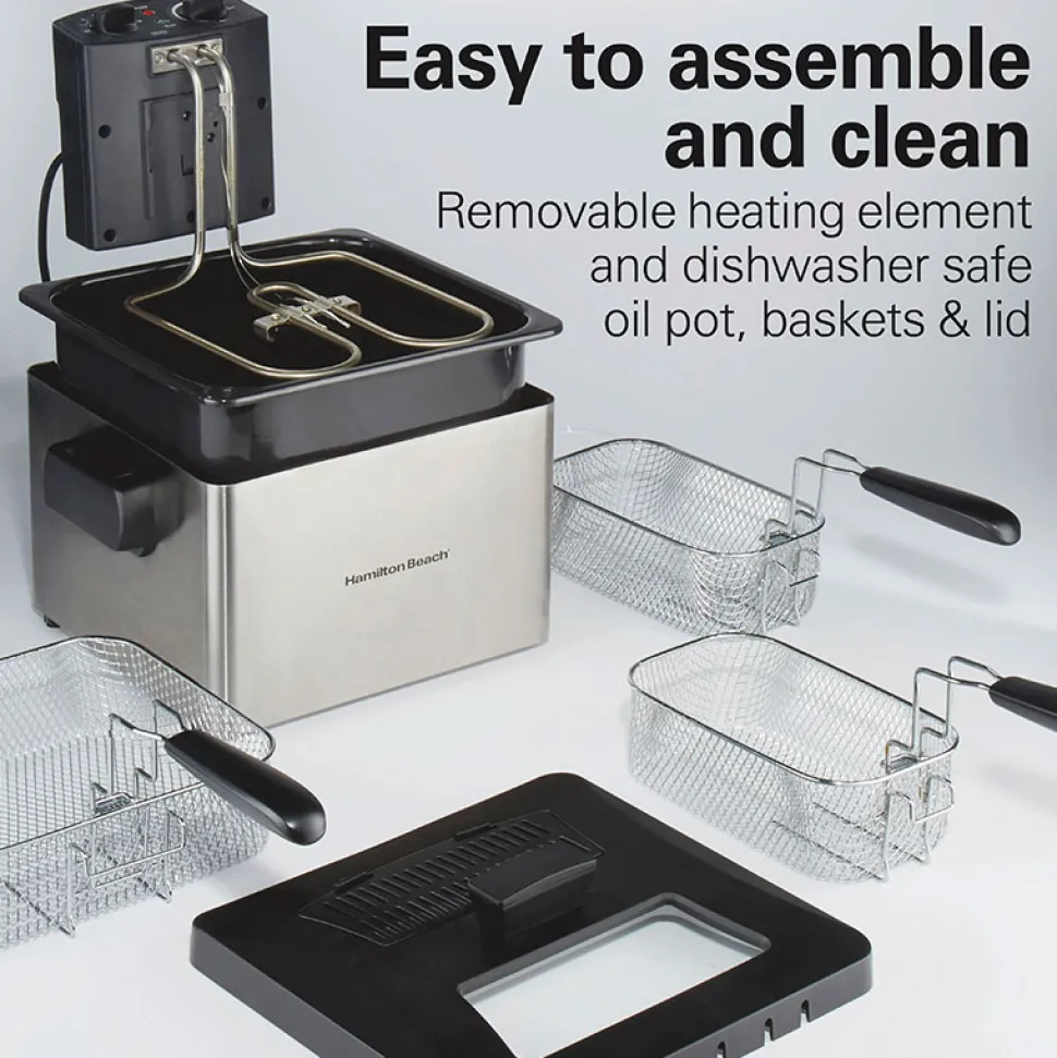 Deep Fryer, 4.5 Liters/19 Cup Oil Capacity Professional-Style with 3 Baskets