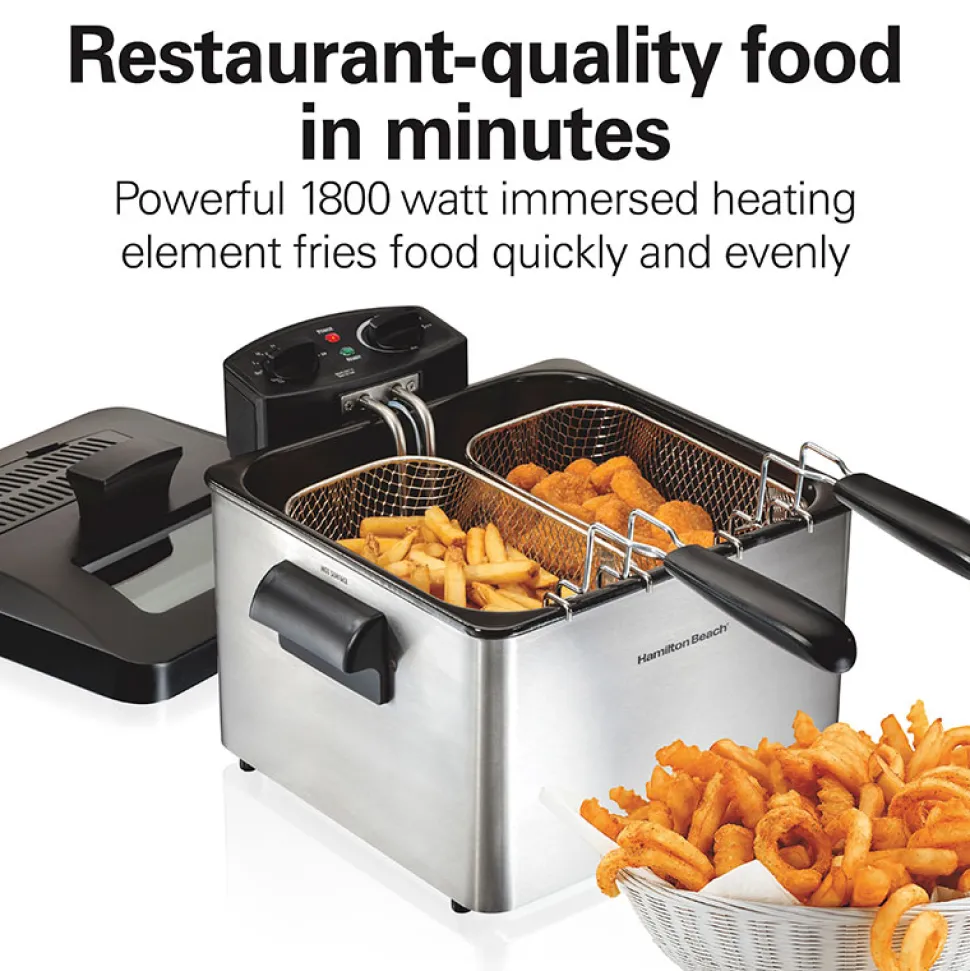 Deep Fryer, 4.5 Liters/19 Cup Oil Capacity Professional-Style with 3 Baskets