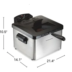 Deep Fryer, 4.5 Liters/19 Cup Oil Capacity Professional-Style with 3 Baskets
