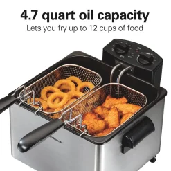 Deep Fryer, 4.5 Liters/19 Cup Oil Capacity Professional-Style with 2 Baskets