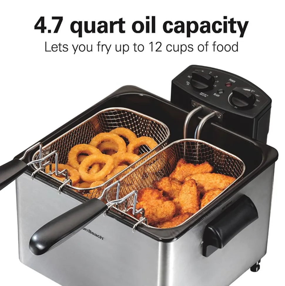 Deep Fryer, 4.5 Liters/19 Cup Oil Capacity Professional-Style with 2 Baskets