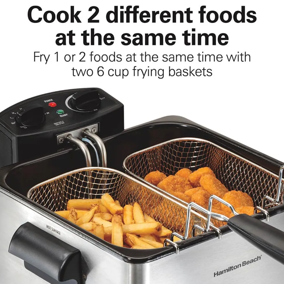 Deep Fryer, 4.5 Liters/19 Cup Oil Capacity Professional-Style with 2 Baskets