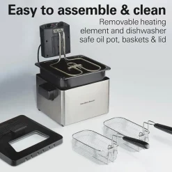 Deep Fryer, 4.5 Liters/19 Cup Oil Capacity Professional-Style with 2 Baskets