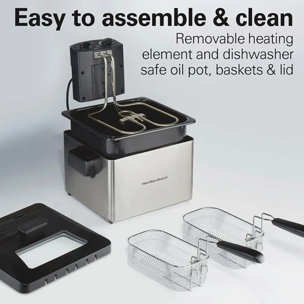 Deep Fryer, 4.5 Liters/19 Cup Oil Capacity Professional-Style with 2 Baskets