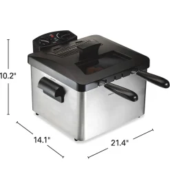 Deep Fryer, 4.5 Liters/19 Cup Oil Capacity Professional-Style with 2 Baskets