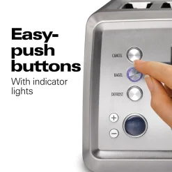 Digital 4 Slice Toaster, Stainless Steel