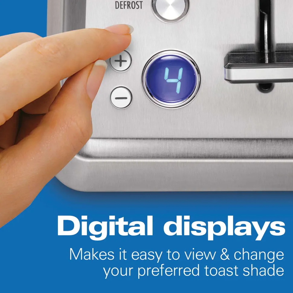 Digital 4 Slice Toaster, Stainless Steel