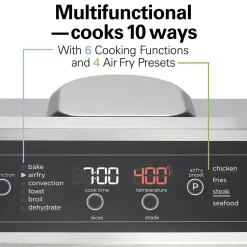 Digital Air Fryer Toaster Oven, 6 Slice Capacity