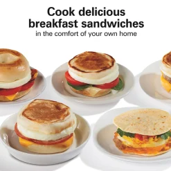 Dual Breakfast Sandwich Maker, Silver
