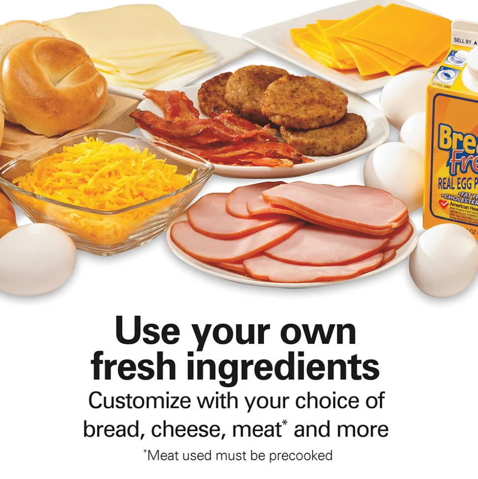 Dual Breakfast Sandwich Maker, Silver