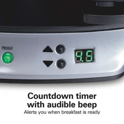 Dual Breakfast Sandwich Maker, Silver