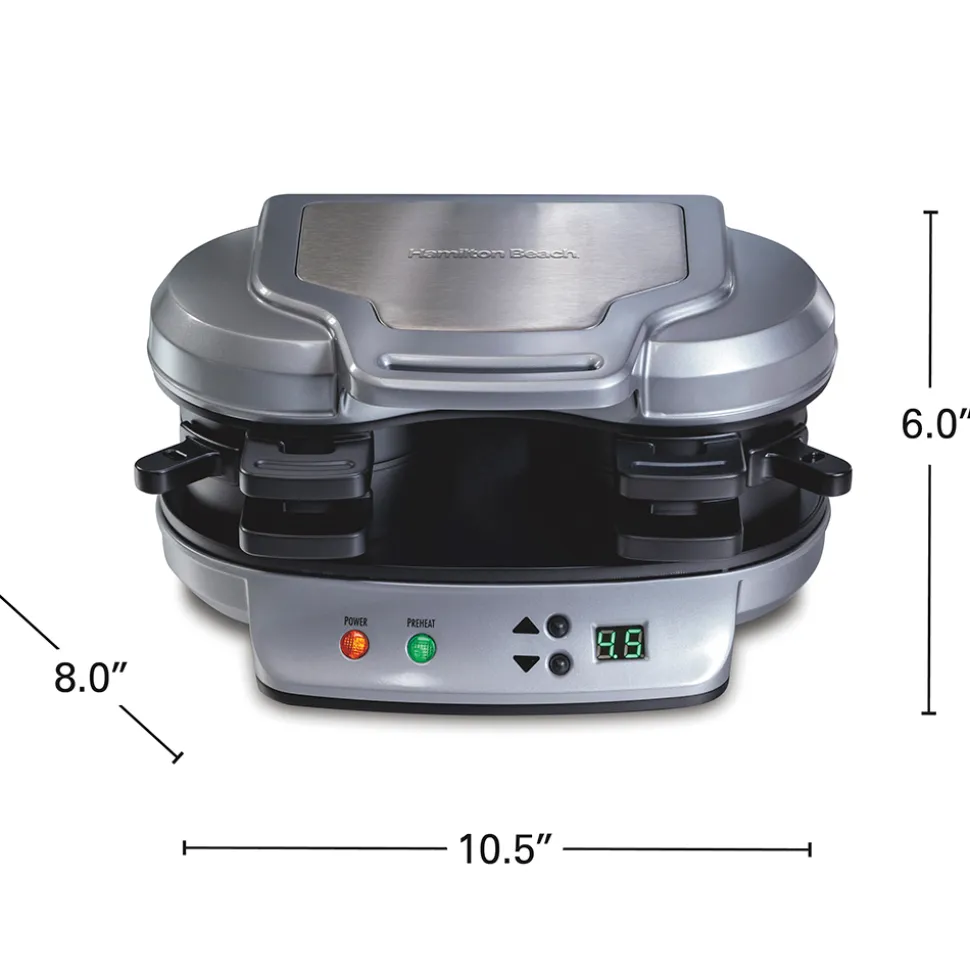 Dual Breakfast Sandwich Maker, Silver