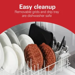 Durathon® Removable-Grid Belgian Waffle Maker