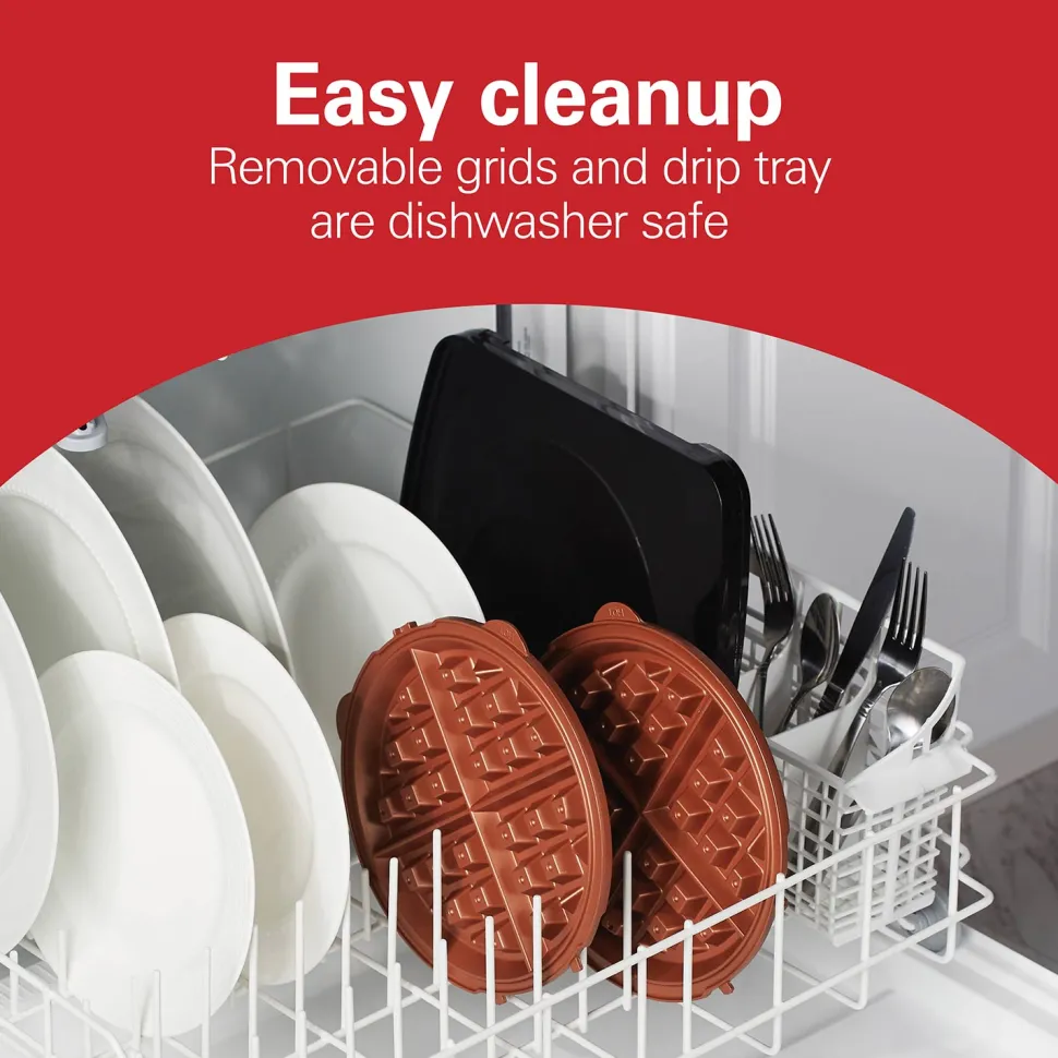 Durathon® Removable-Grid Belgian Waffle Maker
