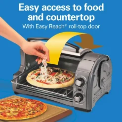 Easy Reach® 4 Slice Toaster Oven with Roll-Top Door