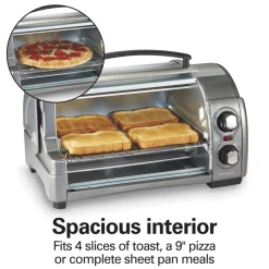 Easy Reach® 4 Slice Toaster Oven with Roll-Top Door