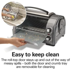 Easy Reach® 4 Slice Toaster Oven with Roll-Top Door