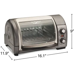 Easy Reach® 4 Slice Toaster Oven with Roll-Top Door