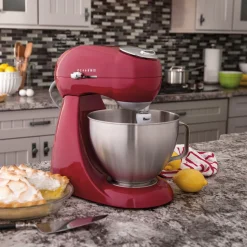 Eclectrics® Carmine Red All-Metal Stand Mixer