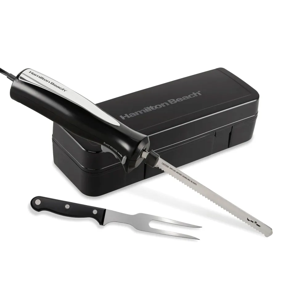 Electric Knife Set with Cool-Touch Ergonomic Handle and Storage Case