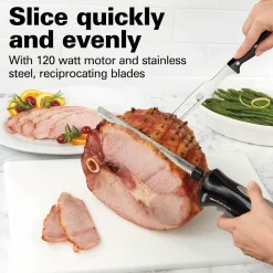 Electric Knife Set with Cool-Touch Ergonomic Handle and Storage Case