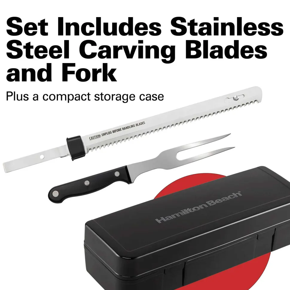 Electric Knife Set with Cool-Touch Ergonomic Handle and Storage Case