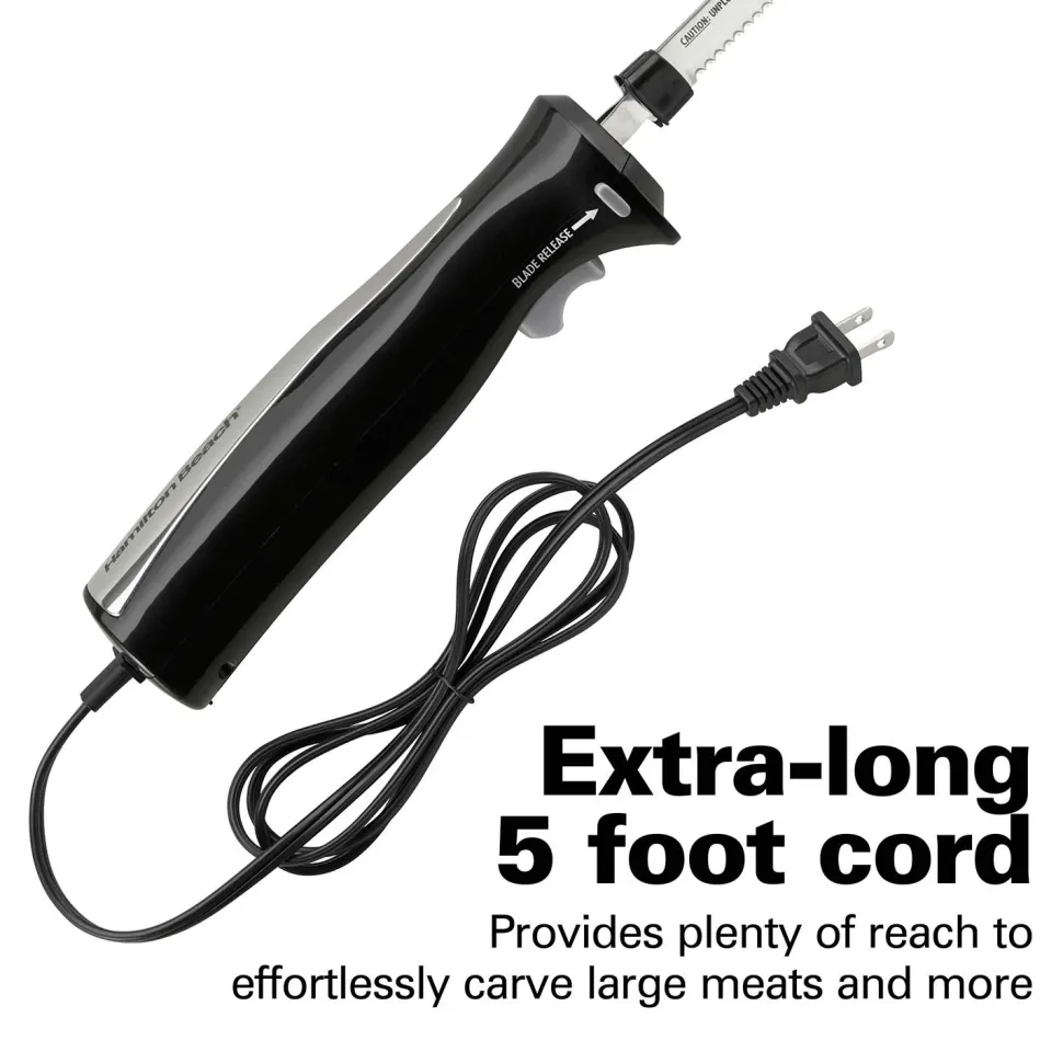 Electric Knife Set with Cool-Touch Ergonomic Handle and Storage Case