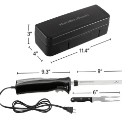Electric Knife Set with Cool-Touch Ergonomic Handle and Storage Case