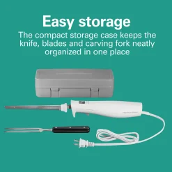 Electric Knife Set with Fork and Case