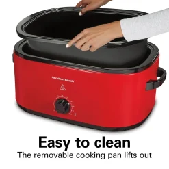 Electric Roaster Oven, 22 Quarts, Red