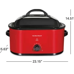 Electric Roaster Oven, 22 Quarts, Red