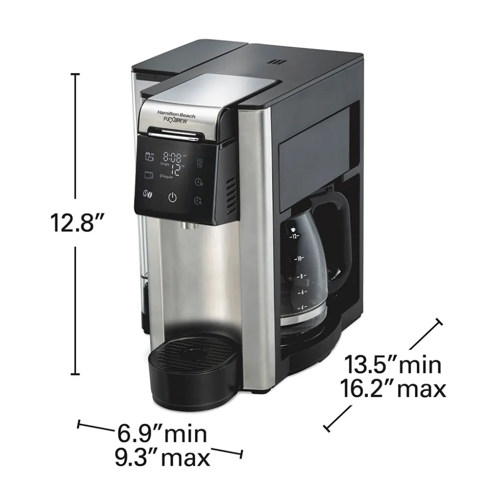 FlexBrew® Advanced 5-in-1 Coffee Maker, Removable Dual-Position, Black & Stainless