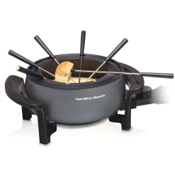 Fondue Pot, Gray and Black