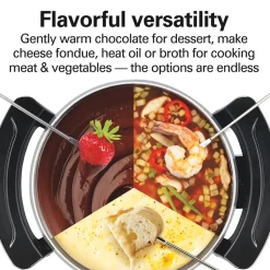 Fondue Pot, Gray and Black