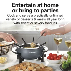 Fondue Pot, Gray and Black