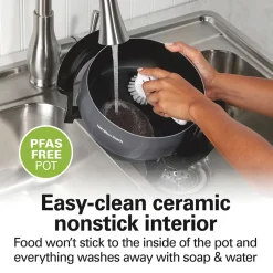 Fondue Pot, Gray and Black