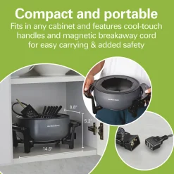 Fondue Pot, Gray and Black