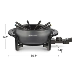 Fondue Pot, Gray and Black