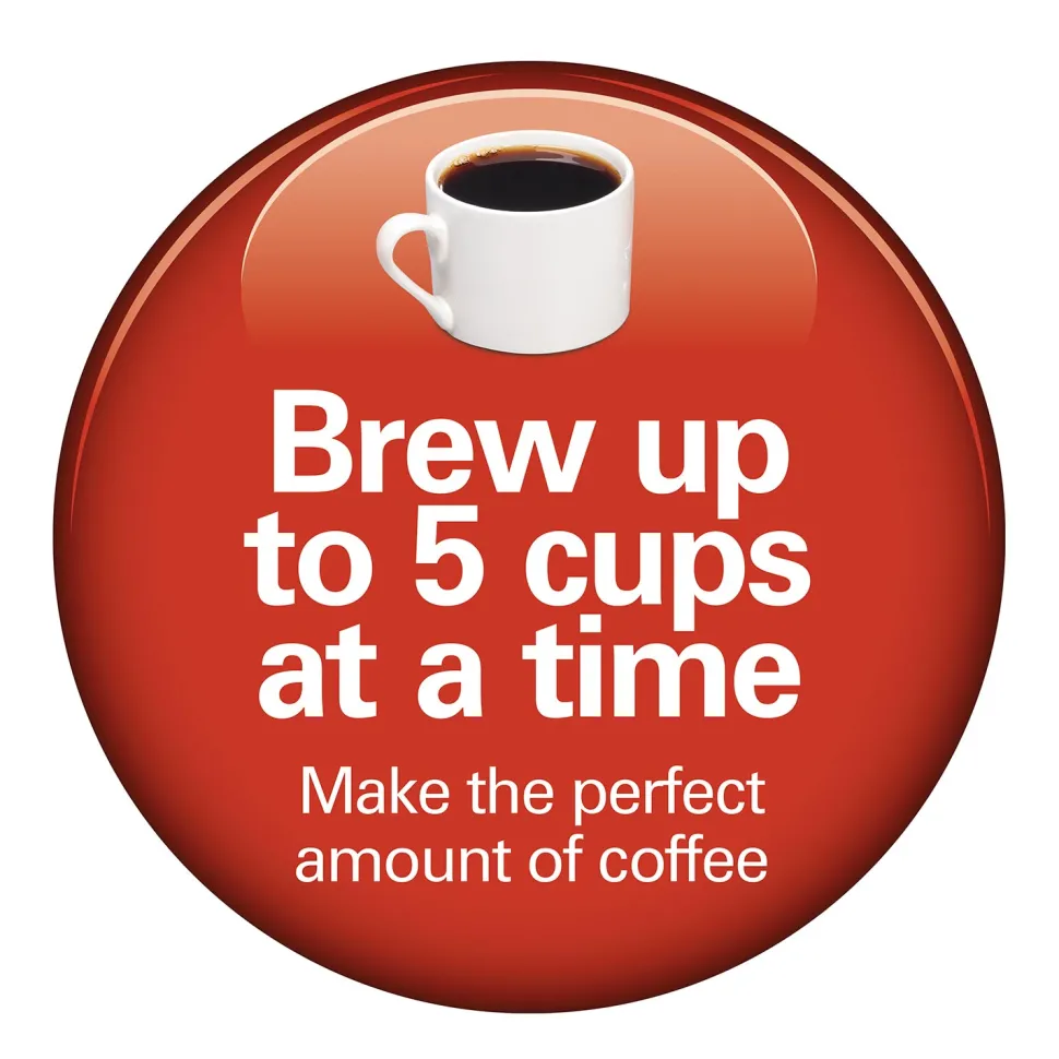 FrontFill® 5 Cup Compact Coffee Maker with Programmable Clock & Glass Carafe