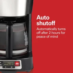 FrontFill® 5 Cup Compact Coffee Maker with Programmable Clock & Glass Carafe