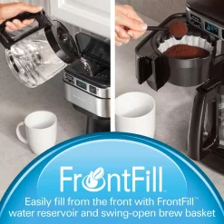 Front-Fill® 12 Cup Programmable Coffee Maker with Swing-Out Basket