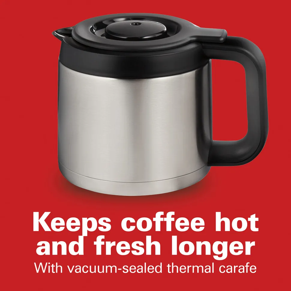 Front-Fill® 12 Cup Programmable Coffee Maker with Thermal Carafe Stainless Steel Accents