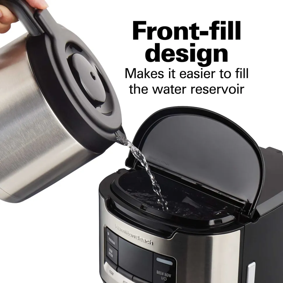 Front-Fill® 12 Cup Programmable Coffee Maker with Thermal Carafe Stainless Steel Accents