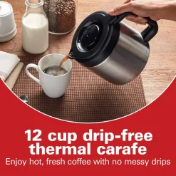 Front-Fill® 12 Cup Programmable Coffee Maker with Thermal Carafe Stainless Steel Accents