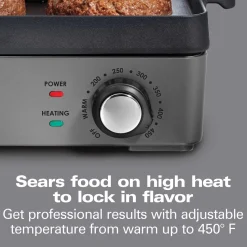 Hamilton Beach® Professional Cast Iron Electric Grill with Removable Cooktop