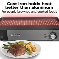 Hamilton Beach® Professional Cast Iron Electric Grill with Removable Cooktop