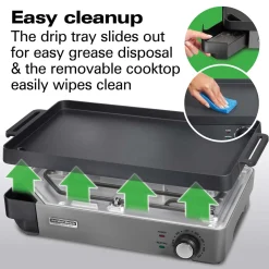 Hamilton Beach® Professional Cast Iron Electric Grill with Removable Cooktop