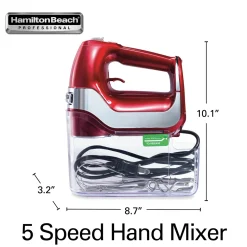 Hamilton Beach® Professional Hand Mixer 5 Speed, Red