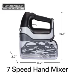Hamilton Beach® Professional Hand Mixer 7 Speed with Snap-On Storage Case